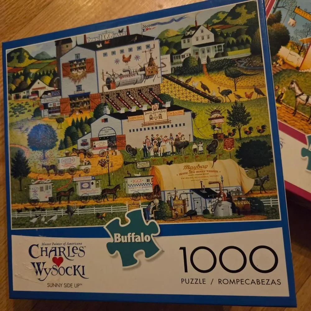 2 Pack Charles Wysocki 1000 Pc Puzzles - Sunny Side Up & Sugar & Spice